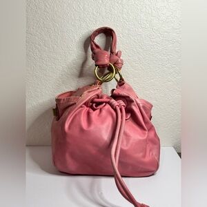 Coach Flamingo Leather Large Bucket Bag Y2K